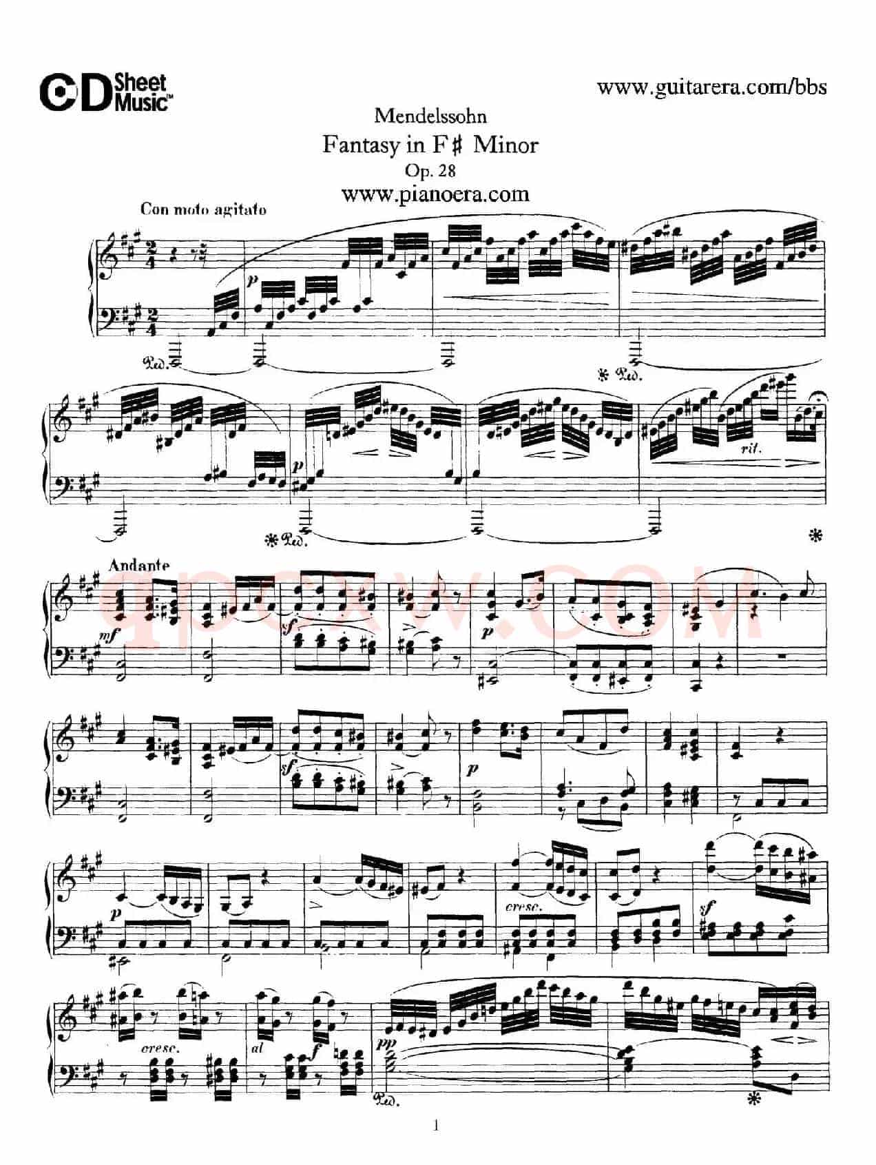 Fantasy in f-Sharp Minor Op.28(升f小调幻想曲)