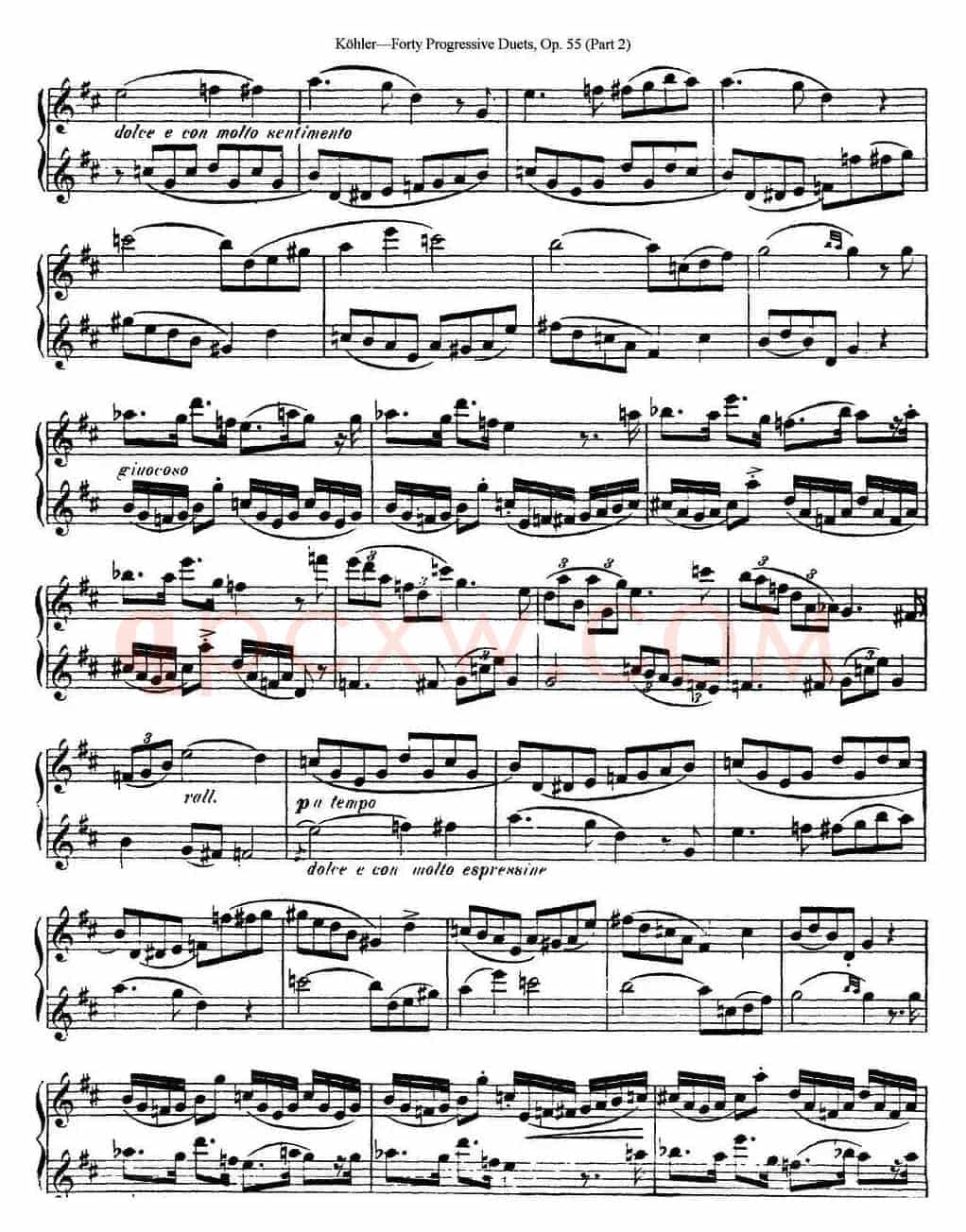 柯勒40首长笛提高练习曲OP.55（二重奏）（NO.13）