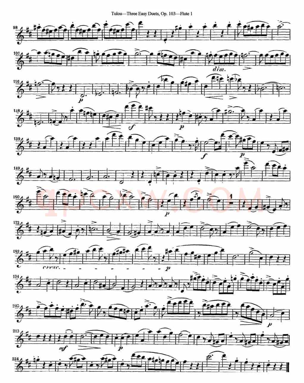 图露三首长笛简易重奏曲Op.103（Flute 1）（NO.1）