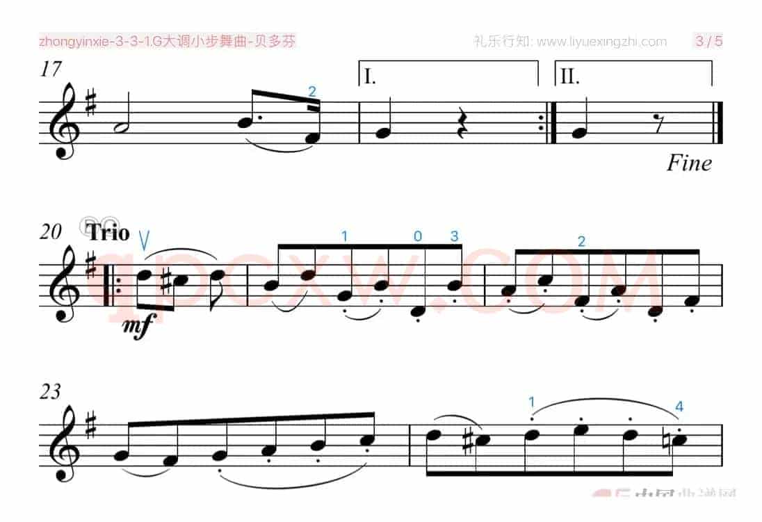 G大调小步舞曲-贝多芬（小提琴）