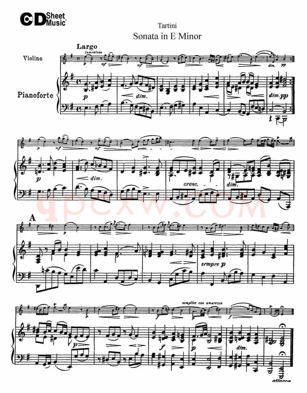 Violin Sonata in E Minor（小提琴+钢琴伴奏）