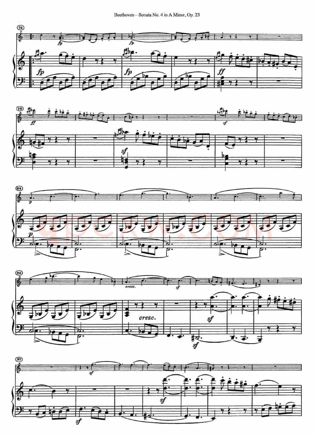 Violin Sonata No.4 in A Minor Op.23（小提琴+钢琴伴奏）