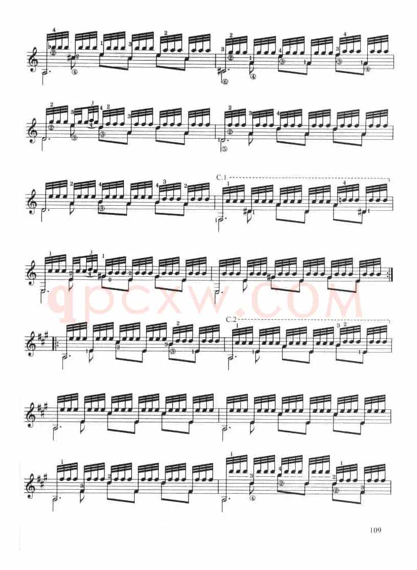 古典吉他考级七级外国乐曲A组（4、阿尔汗布拉宫的回忆）