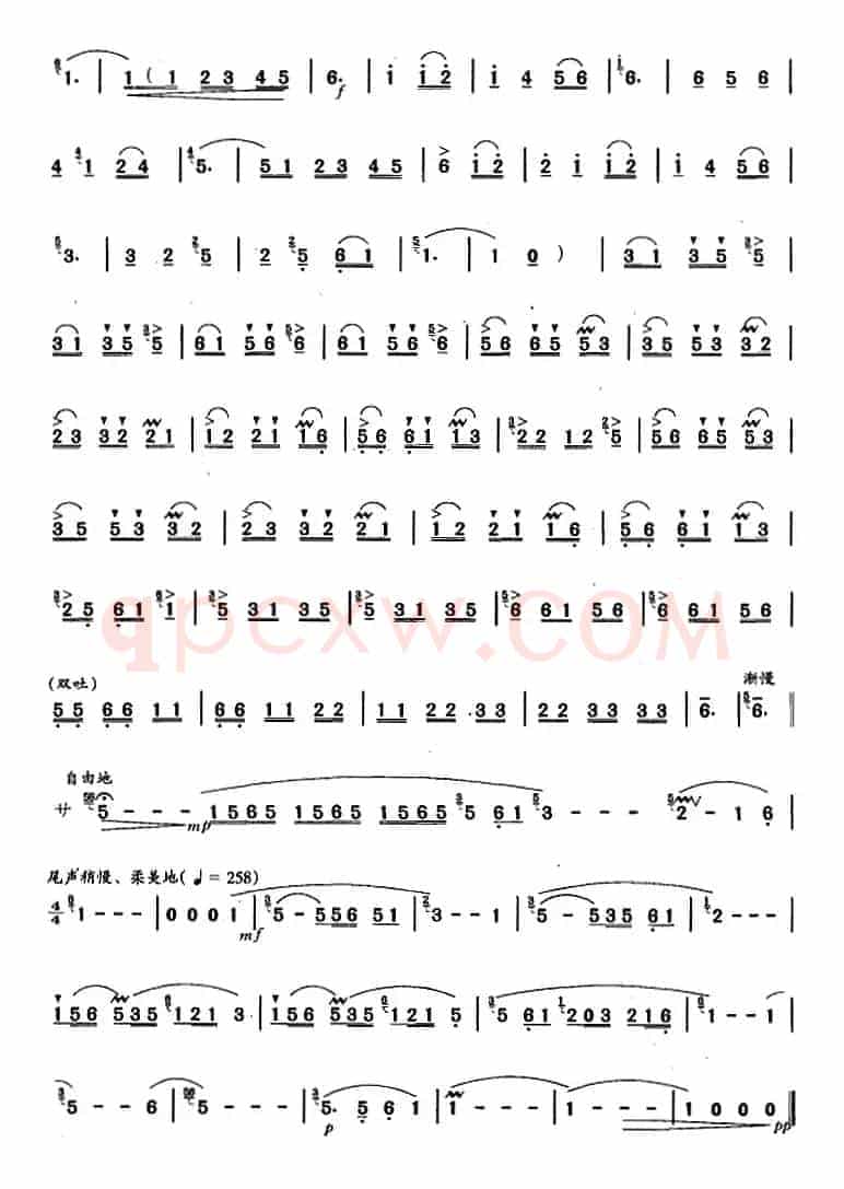 葫芦丝、巴乌六级考级曲目：小仆少 