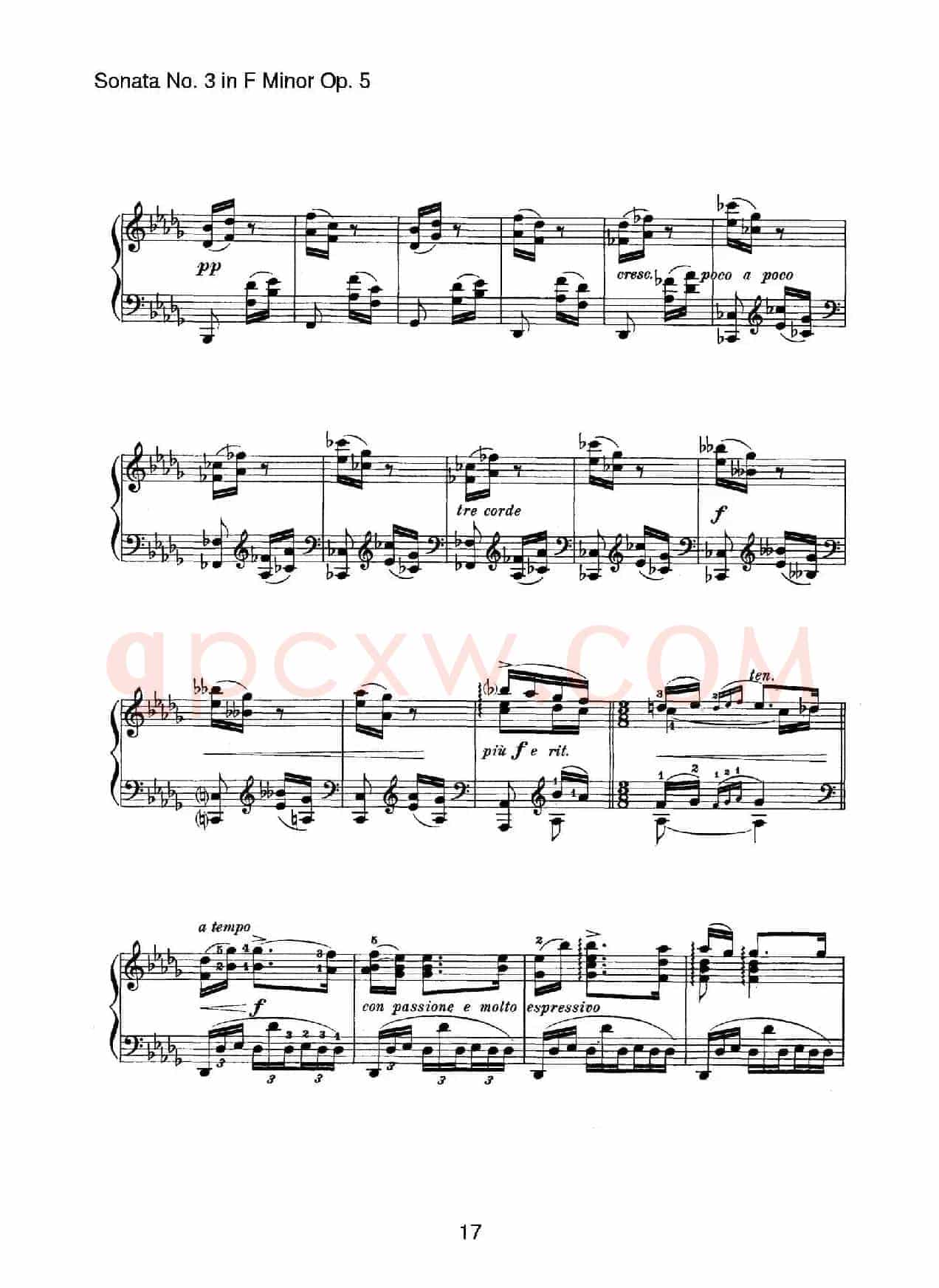Piano Sonata No.3 in f Minor Op.5(f小调第三钢琴奏鸣曲)