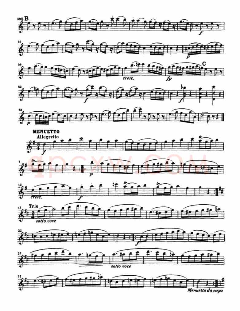 G大调弦乐小夜曲四重奏 K.525（第一小提琴分谱）