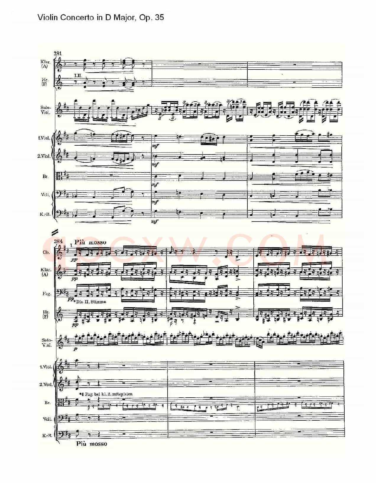 D大调小提琴协奏曲, Op.35第一乐章（二）