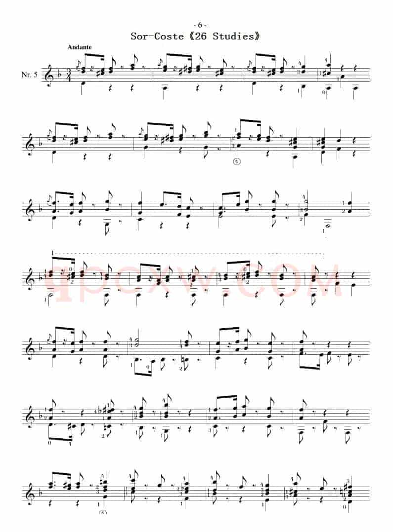 Sor-Coste《26 Studies》(STUDY 5)
