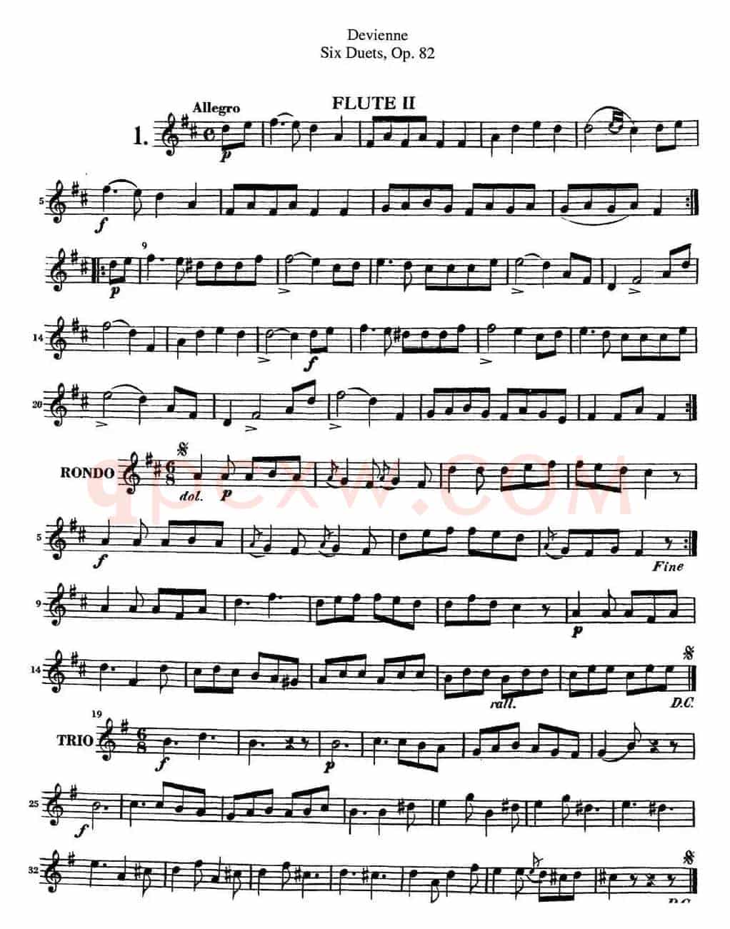 德维埃纳六个长笛二重奏小段Op.82——Flute 2（NO.1）
