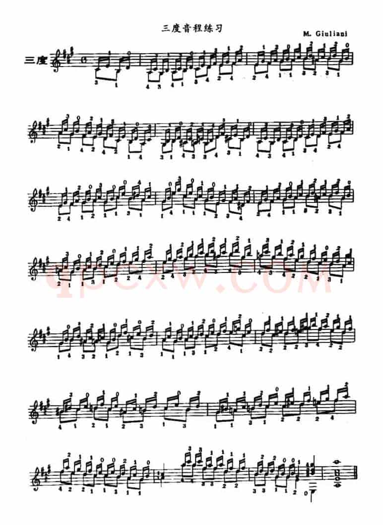 古典吉他三度音程练习