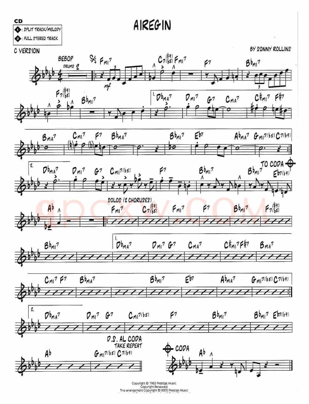 AIREGIN（jazz系列萨克斯谱）