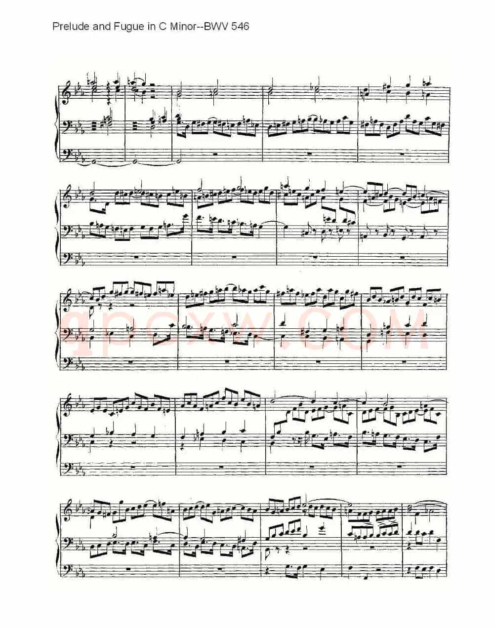Prelude and Fugue in C Minor--BWV 546 (管风琴谱)