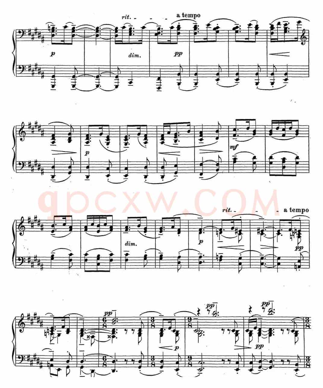 拉赫玛尼诺夫 钢琴前奏曲22 B大调 Op.32 No.11
