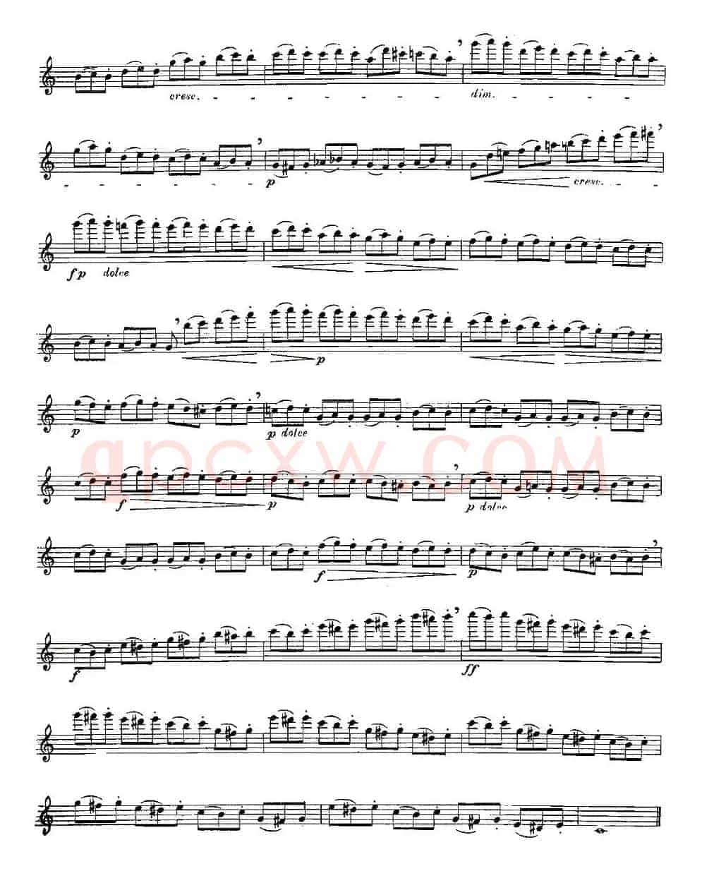 Moyse - 25 Studies after Czerny flute 之23（25首改编自车尔尼作品的练习曲）