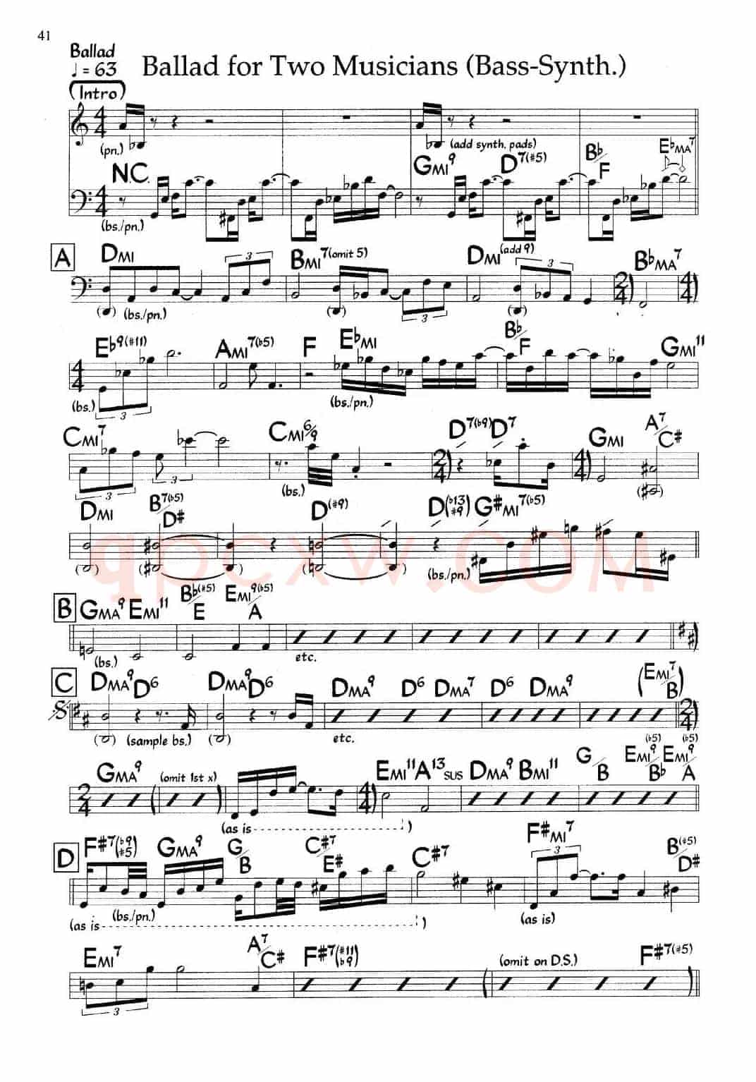 Ballad for Two Musicians（爵士钢琴曲）