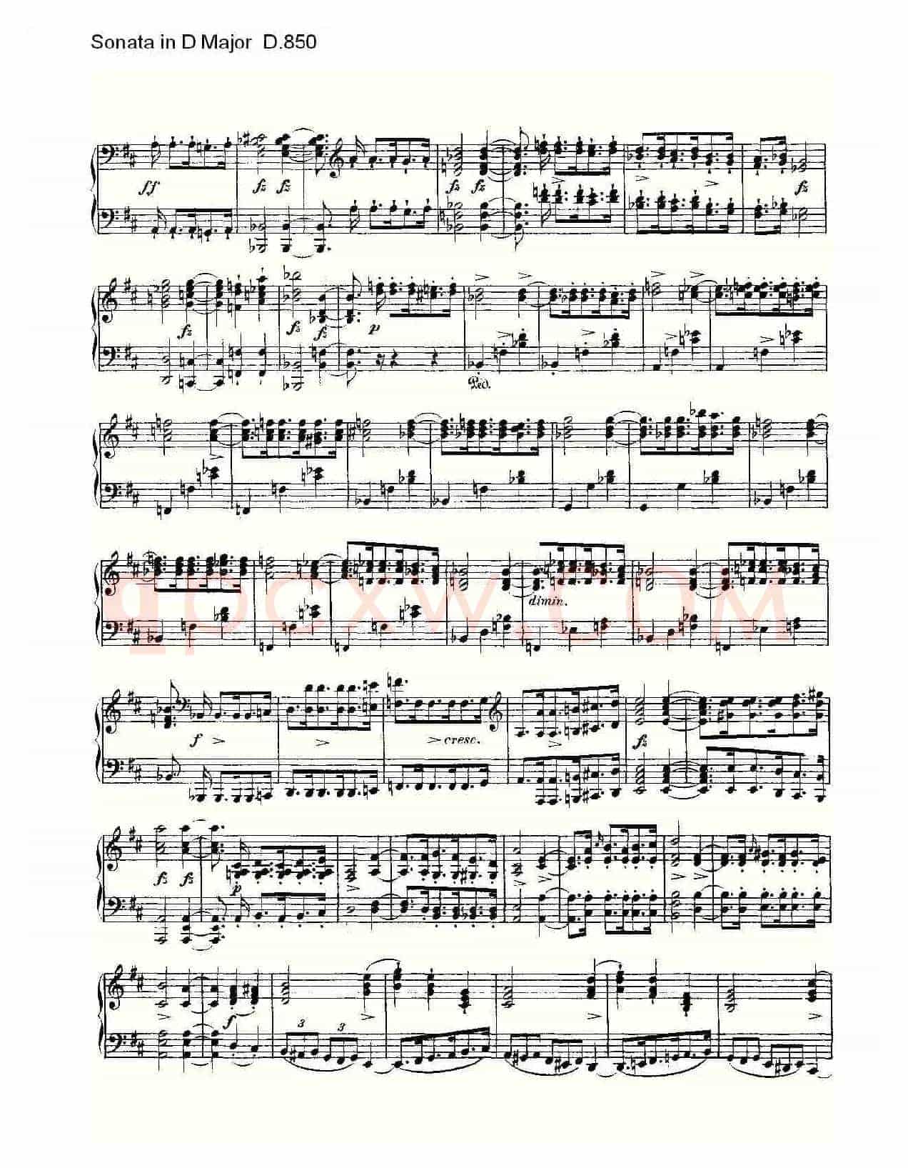 Sonata in D Major D.850（D大调奏鸣曲 D.850）