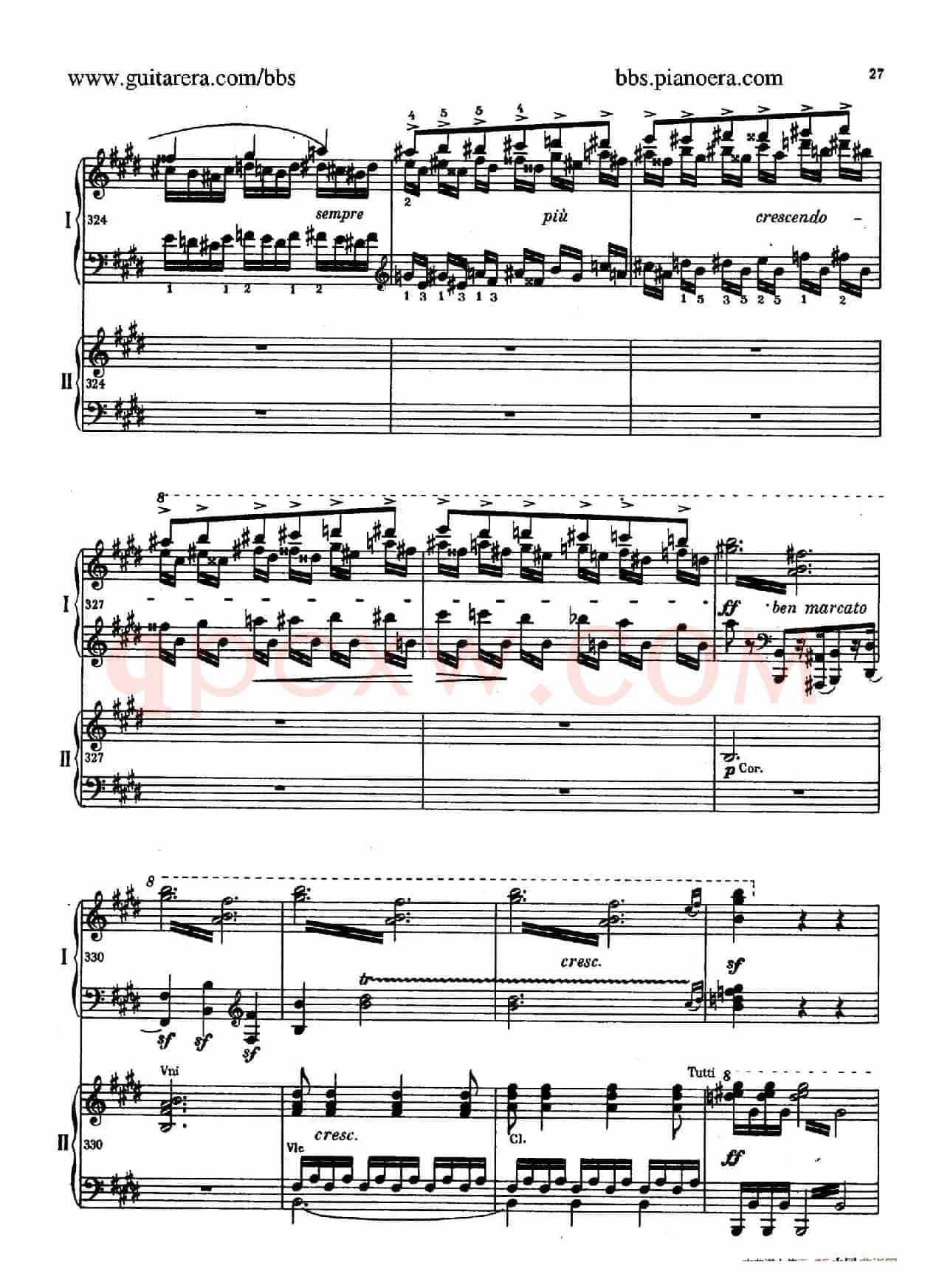 e小调第一钢琴协奏曲 Op.11(双钢琴版·第一乐章)