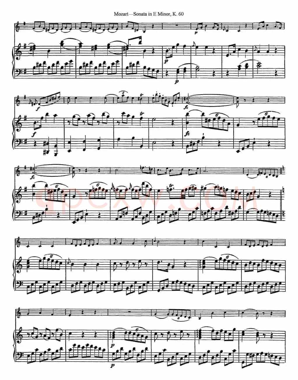 Violin Sonata in E Minor K.60（小提琴+钢琴伴奏）