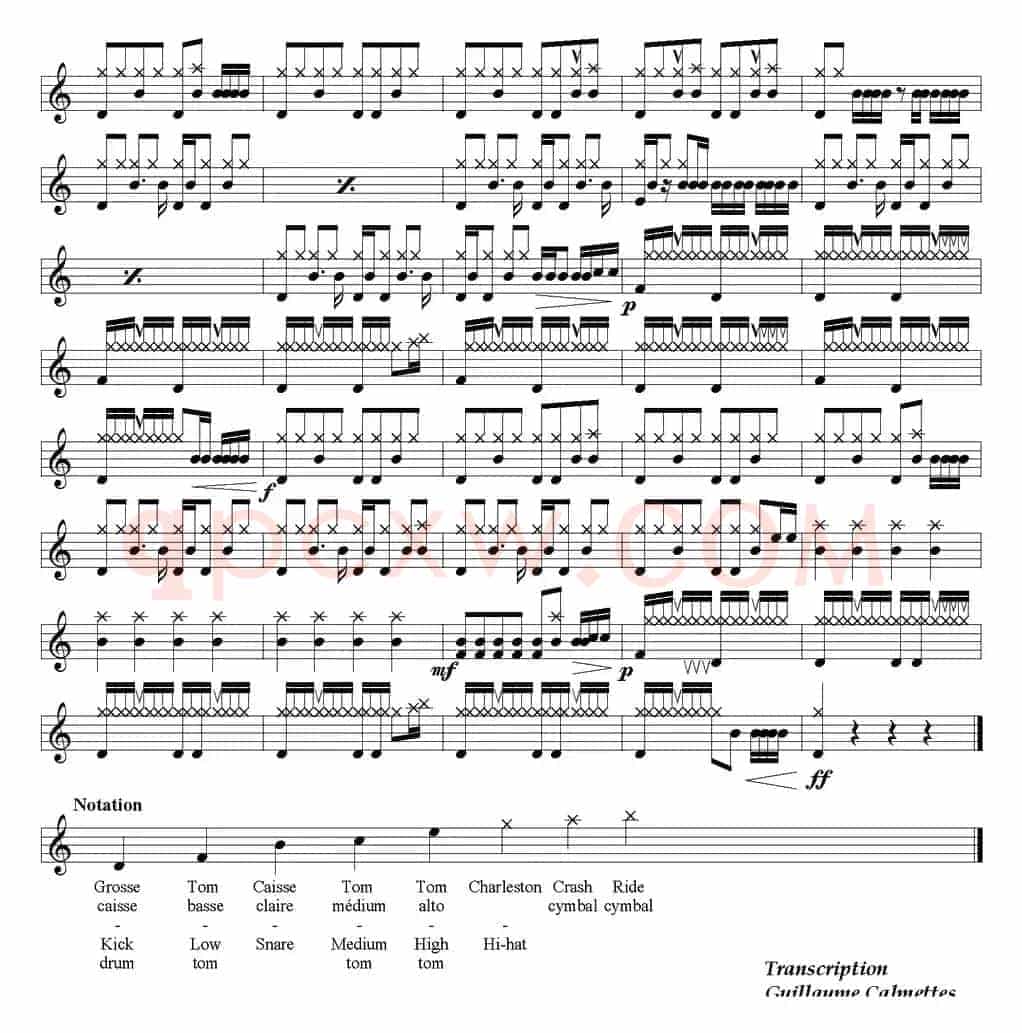爵士鼓谱：Cranberries - Zombie