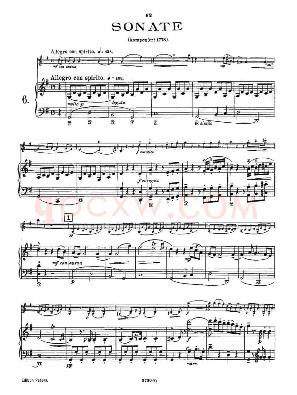 Mozart - Violin Sonata No.6, KV. 301（第六小提琴奏鸣曲）