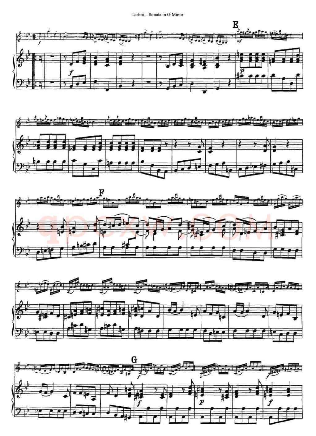 Violin Sonata in G Minor（The Devil's Trill）（小提琴+钢琴伴奏）