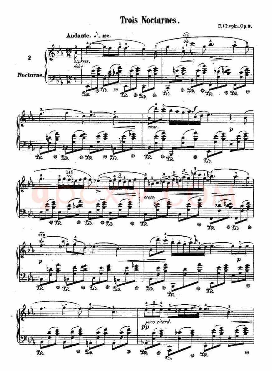 降E大调夜曲Op.9-2（Trois Nocturnes）