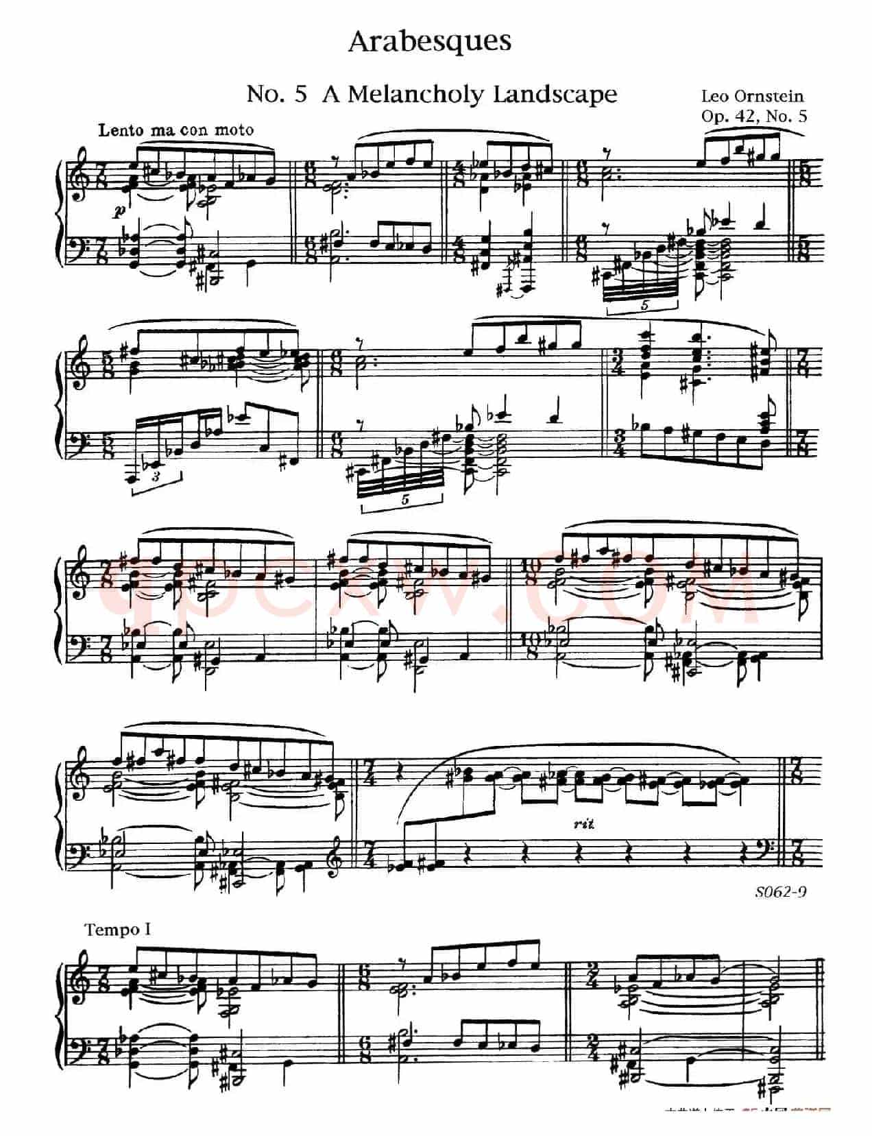 Arabesques Op.42(阿拉伯风格曲 5. 伤感的风景)