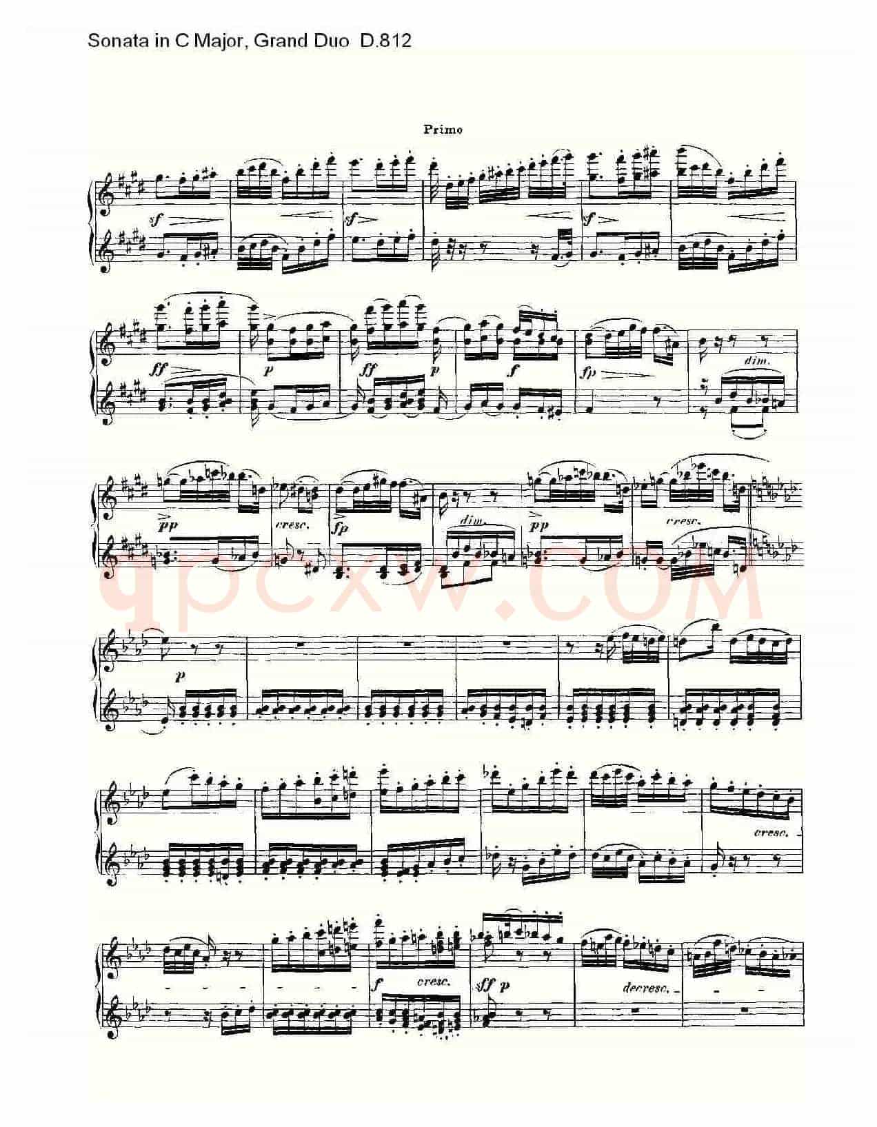 Sonata in C Major, Grand Duo D.812(C大调奏鸣曲,盛大的二重奏 )