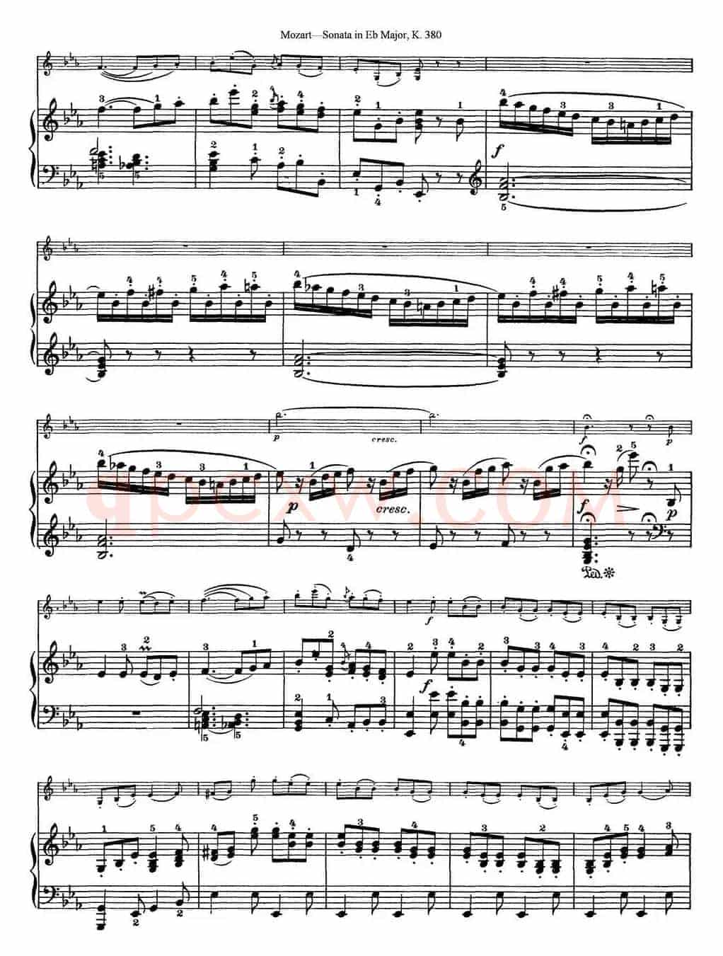 Violin Sonata in Eb Major K.380（小提琴+钢琴伴奏）