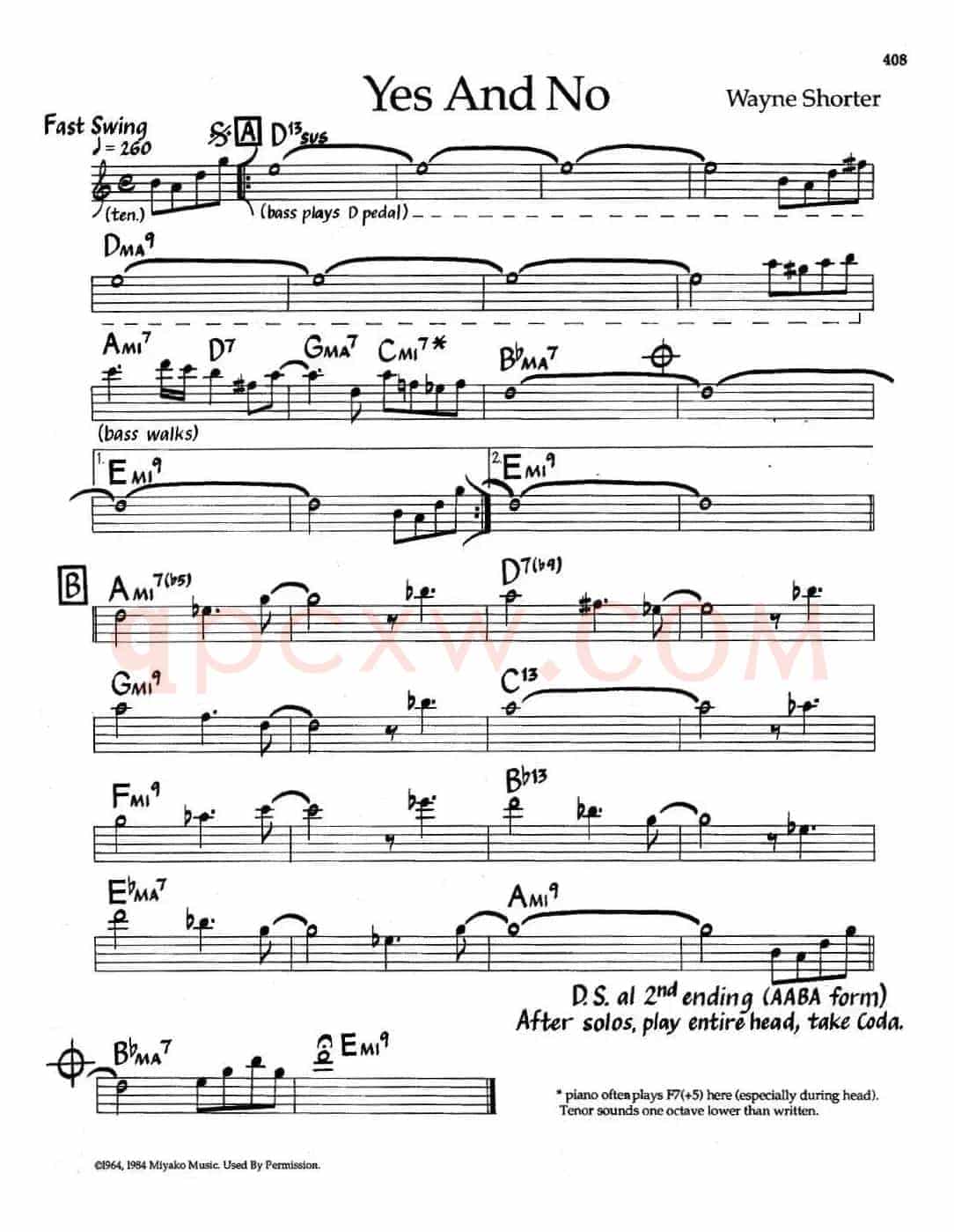 Yes And No（爵士钢琴曲）