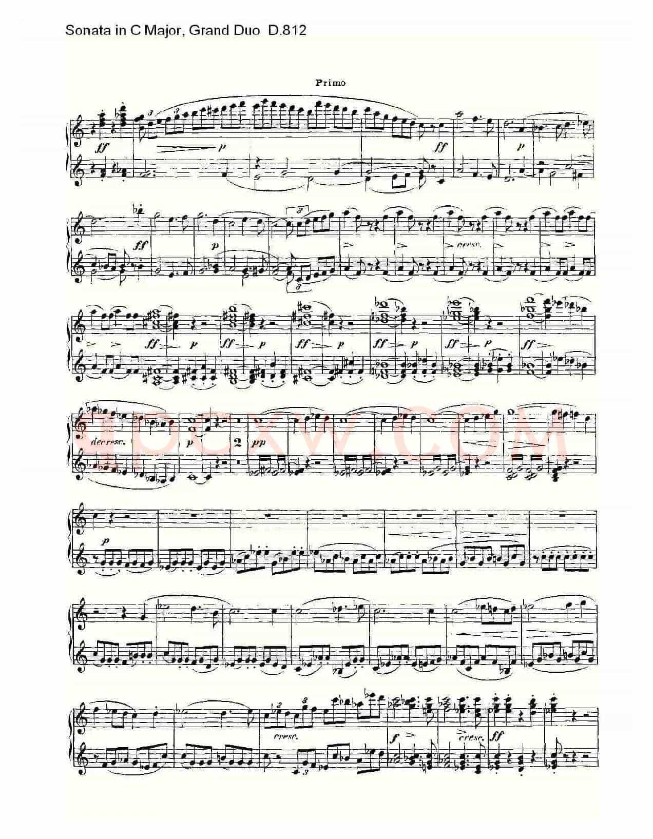 Sonata in C Major, Grand Duo D.812(C大调奏鸣曲,盛大的二重奏 )