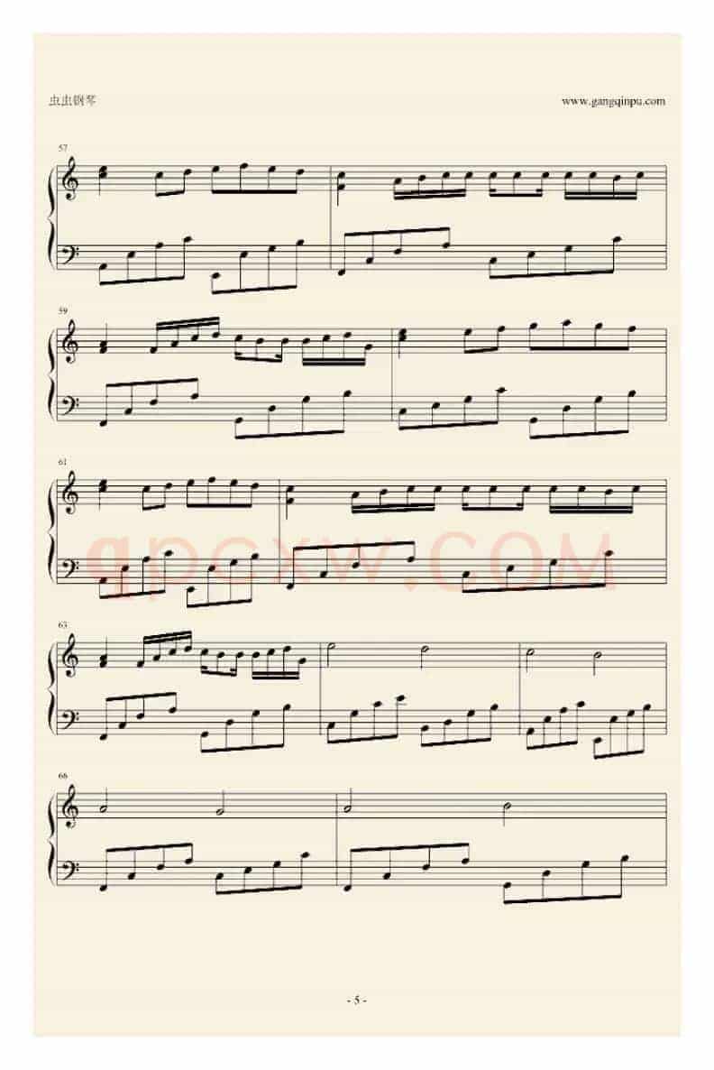 卡农C大调简易版