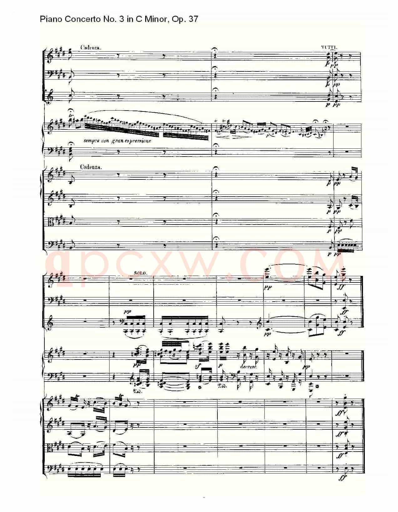 C小调钢琴第三协奏曲 Op.37 第二乐章