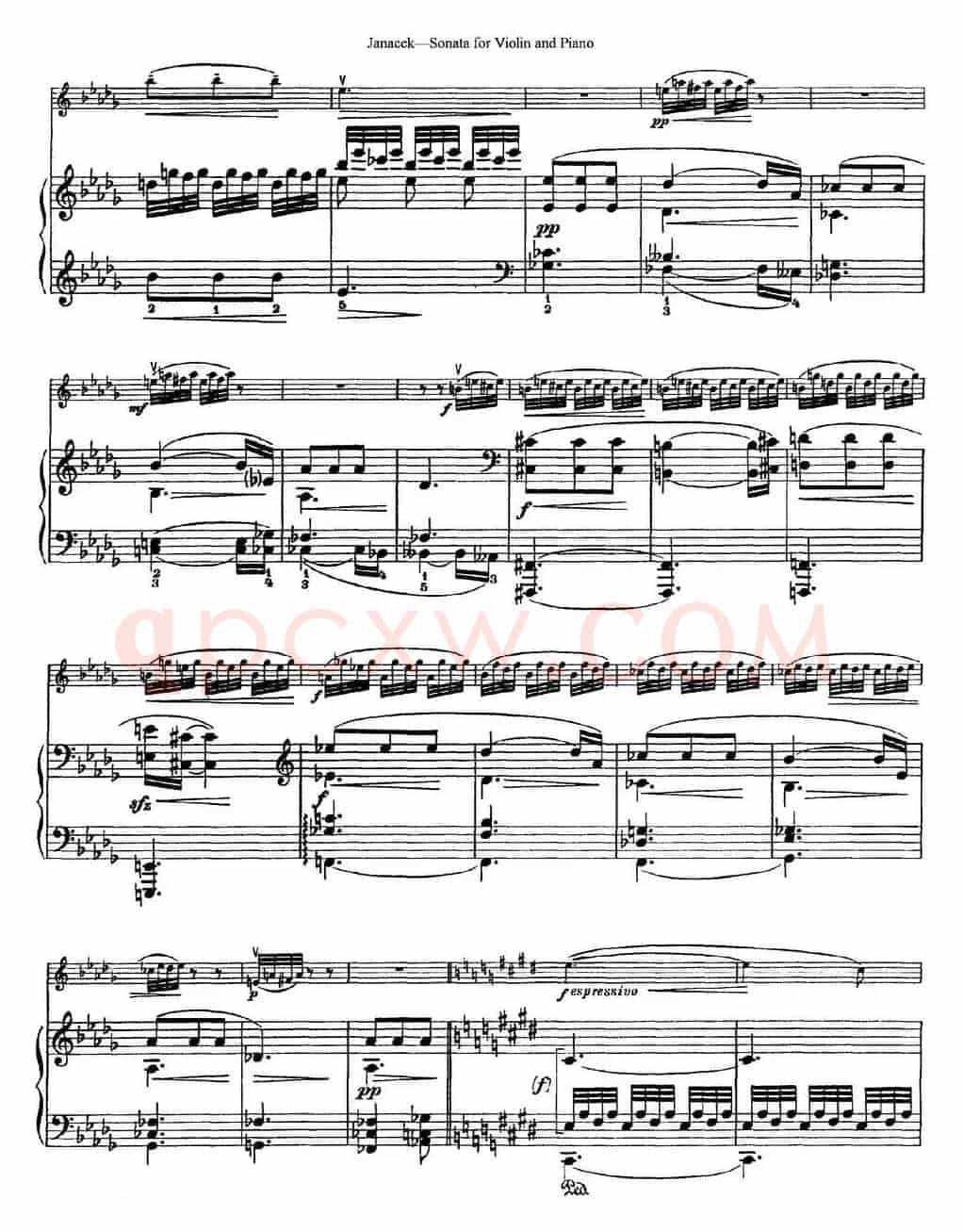 Janacek Sonata for Violin（小提琴+钢琴伴奏）
