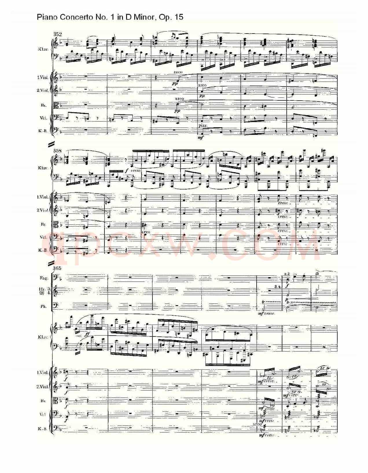 D小调钢琴第一协奏曲, Op.15第三乐章(一)