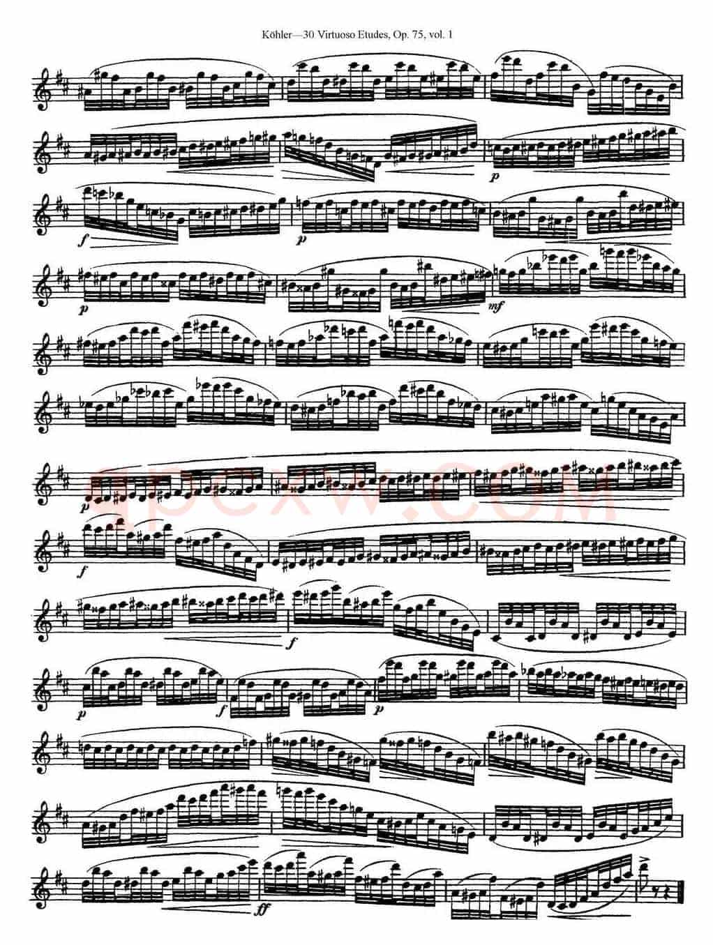 柯勒30首高级长笛练习曲作品75号（NO.3）