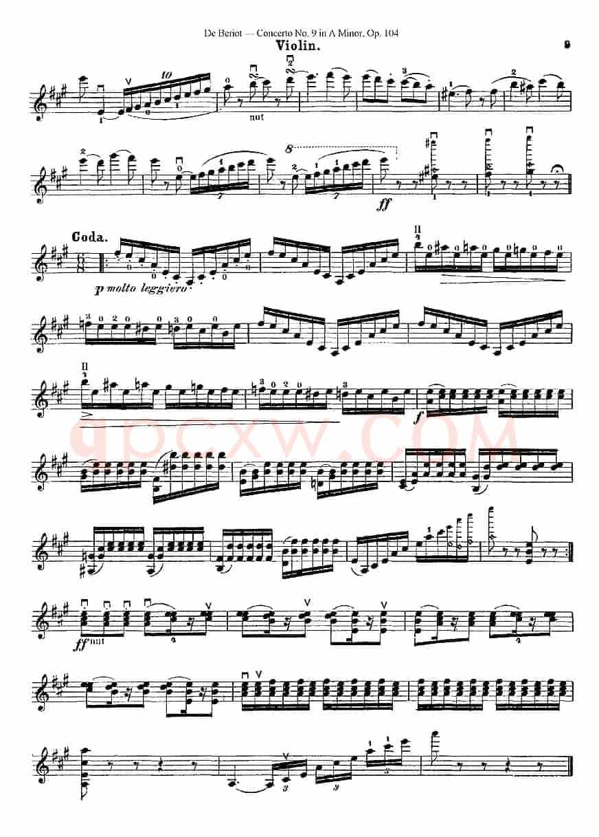 Beriot《Concerto No.9 in A Minor》Op.104（贝里奥《A小调第九小提琴协奏曲》Op.104）