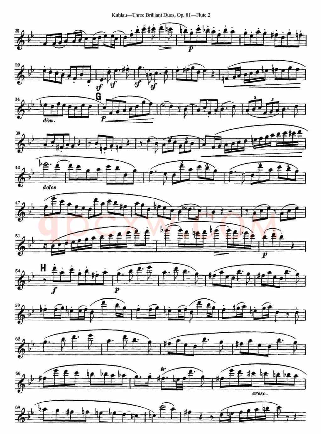 库劳长笛二重奏练习三段OP.81——Flute 2（NO.3）