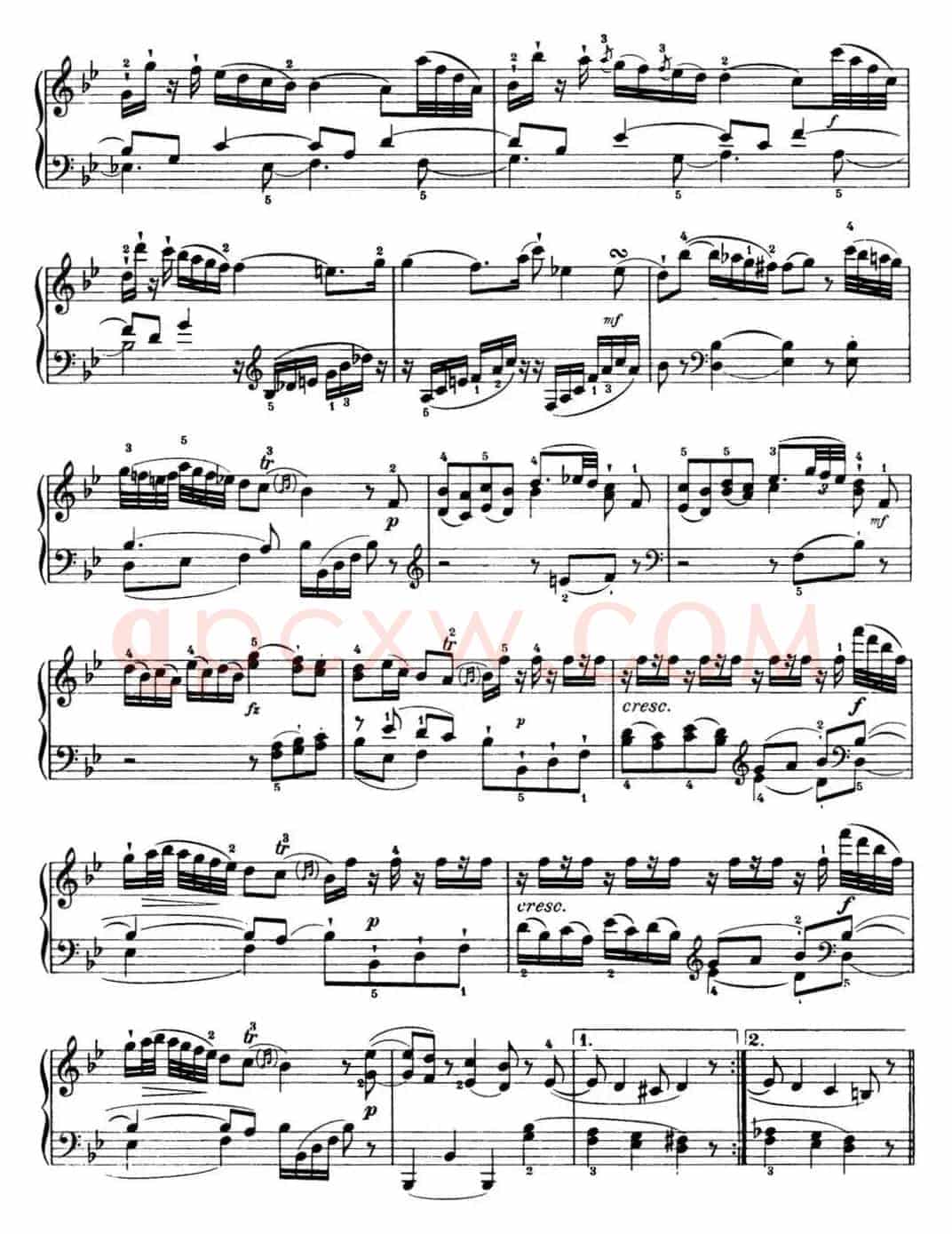 海顿 钢琴奏鸣曲 Hob XVI 44 in G minor