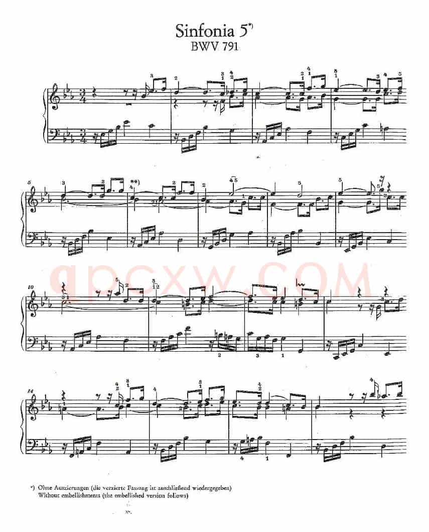 Sinfonia 5*) BWV-791