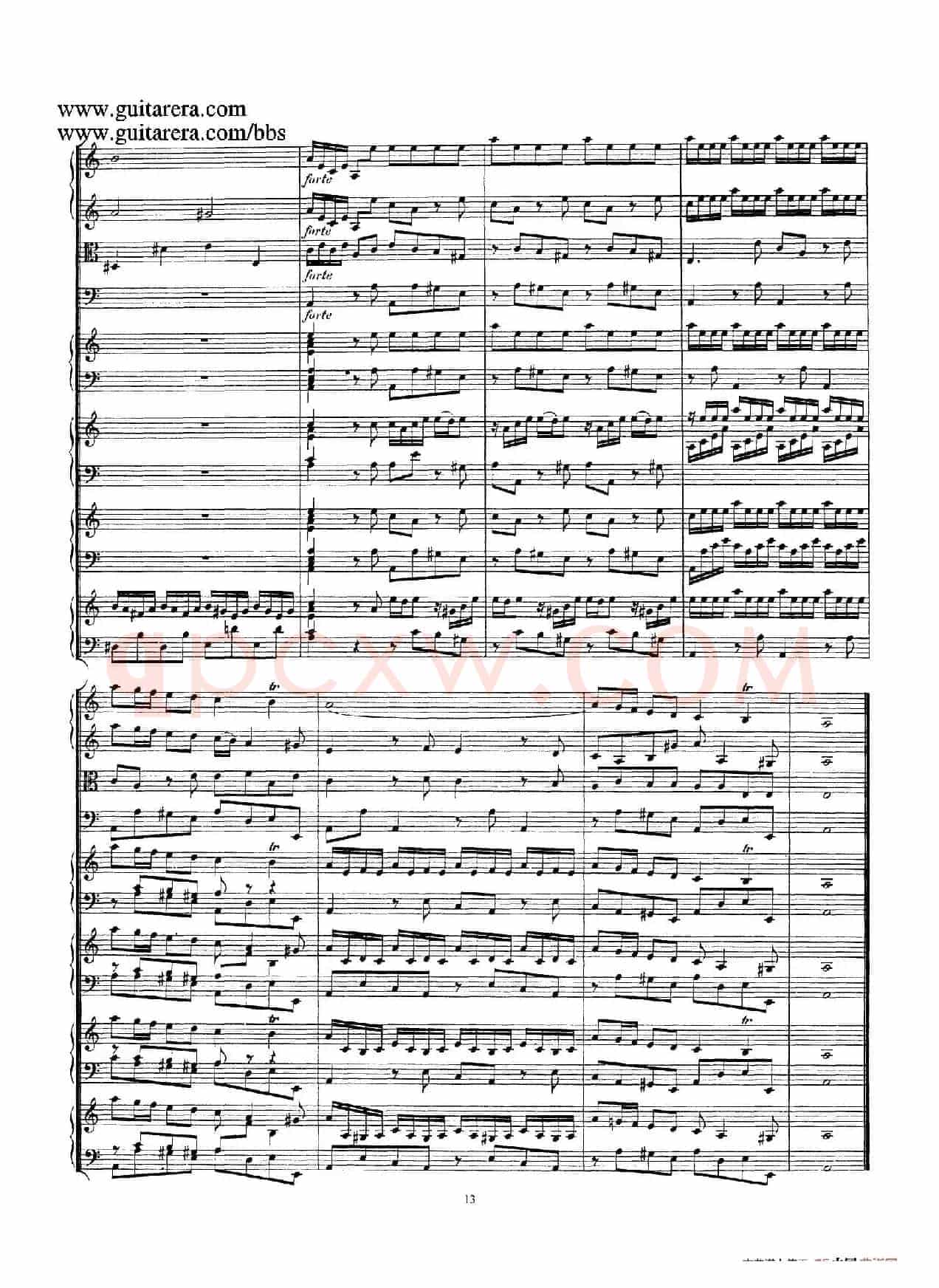 为四架古钢琴而作的a小调协奏曲 BWV 1065(总谱)