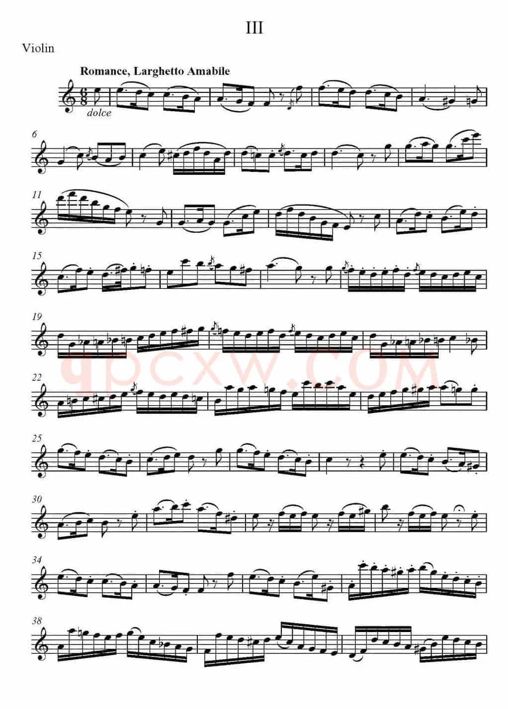 帕格尼尼六首《小提琴和吉他二重奏》 (M.S.110)（小提琴分谱）