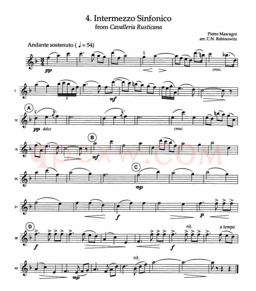 INTERMEZZO SINFONICO（四重奏）