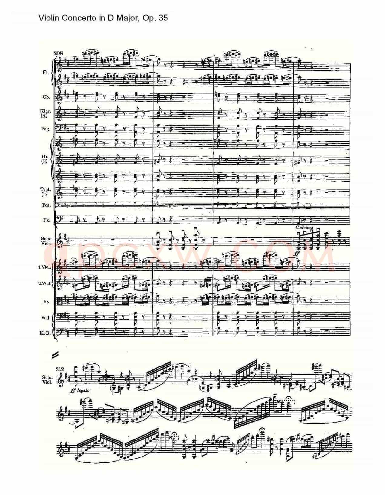 D大调小提琴协奏曲, Op.35第一乐章（二）