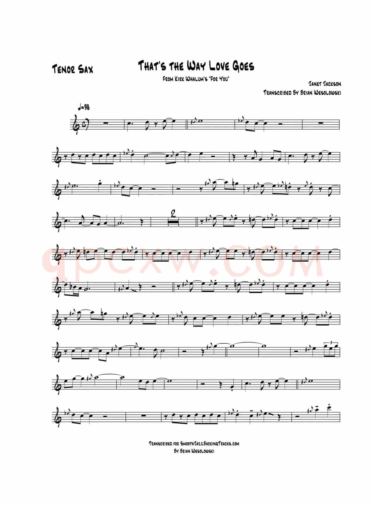 Thats The Way Love Goes（次中音萨克斯）