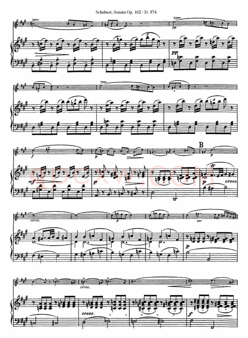 Violin Sonata in A major Op.162 D.574（小提琴+钢琴伴奏）