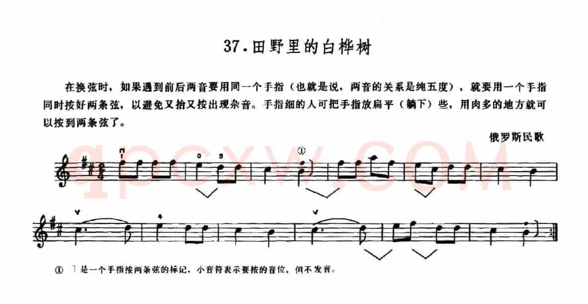 学琴之路练习曲37、田野里的白桦树