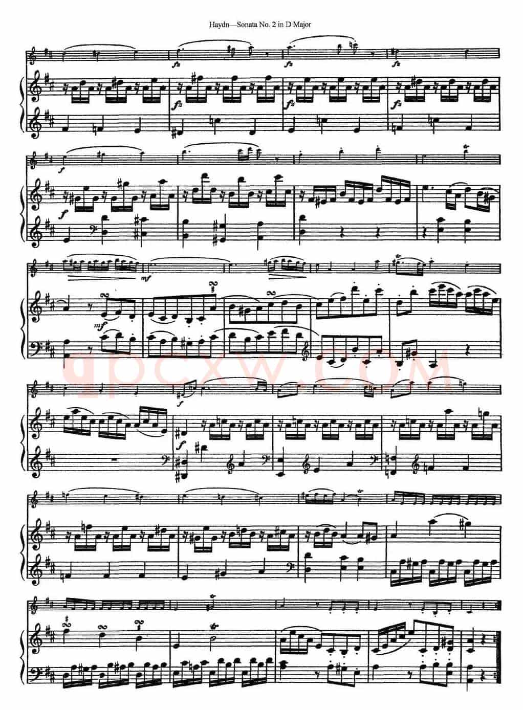 Violin Sonata No.2 in D Major（小提琴+钢琴伴奏）