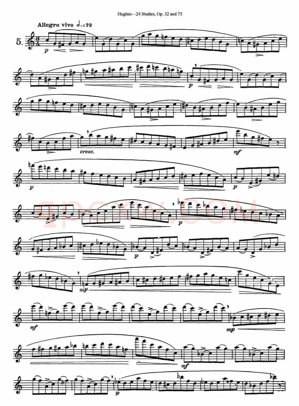 胡埃斯24首长笛练习曲Op.32（NO.5）