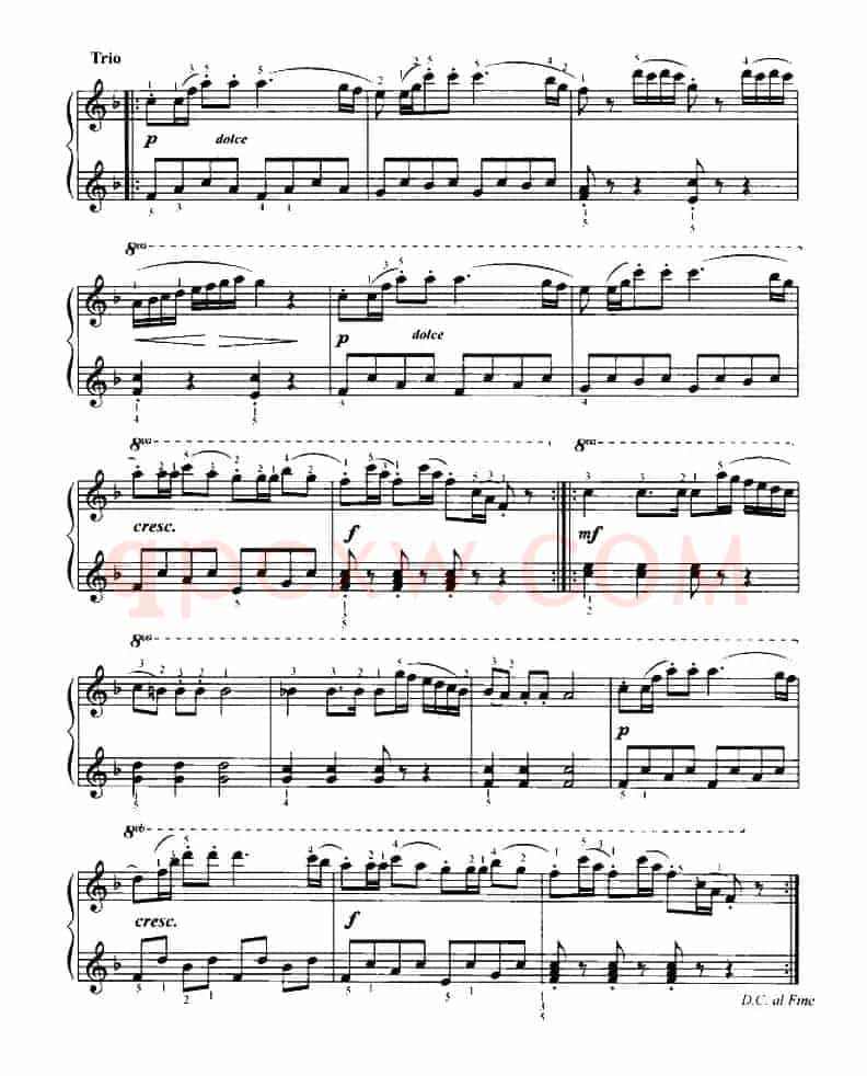 维也纳进行曲（四手联弹、第一钢琴）